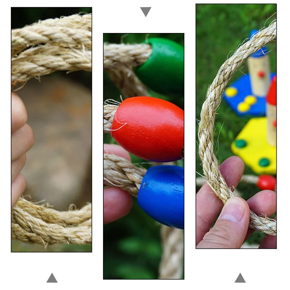 10 PCS Wooden Ring Toss Game Toys R7970