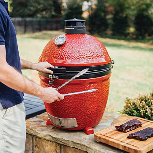 18-inch Ceramic Charcoal Grill and Smoker with Cart E21053