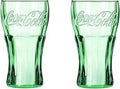 Set Of 2 17 Ounces Green Glass Glasses G440523