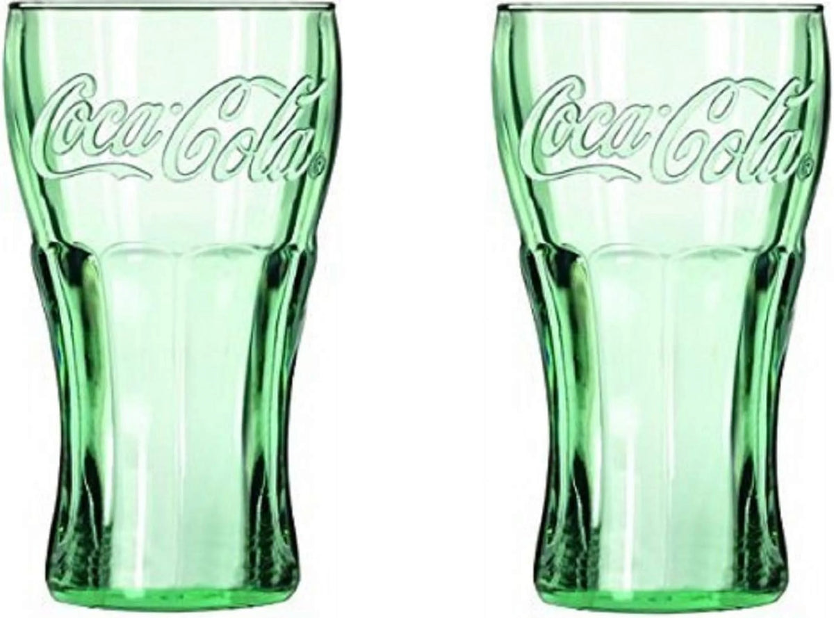 Set Of 2 17 Ounces Green Glass Glasses G440523