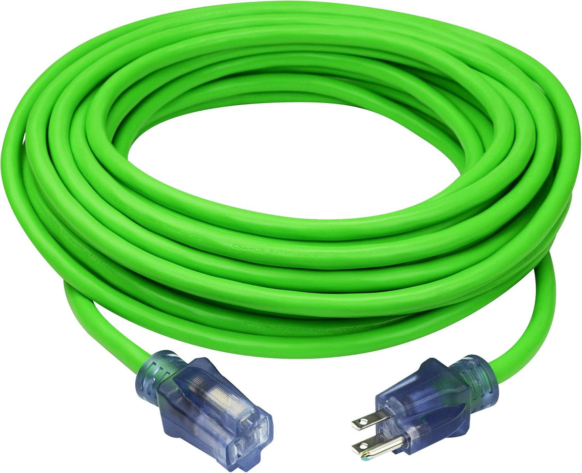50 ft 12/3 SJTW Heavy Duty Outdoor Extension Cord with 5 Outlet Adapter T89817