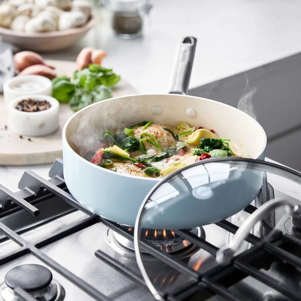 10-Piece Non-Stick Ceramic Cookware Set, Light Blue J243