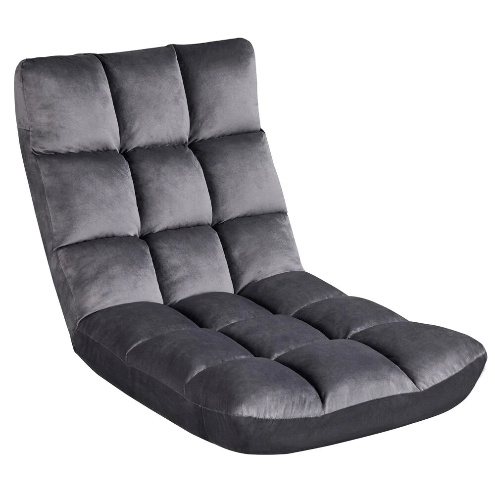 Padded Floor Chair with Back Support Grey P2863