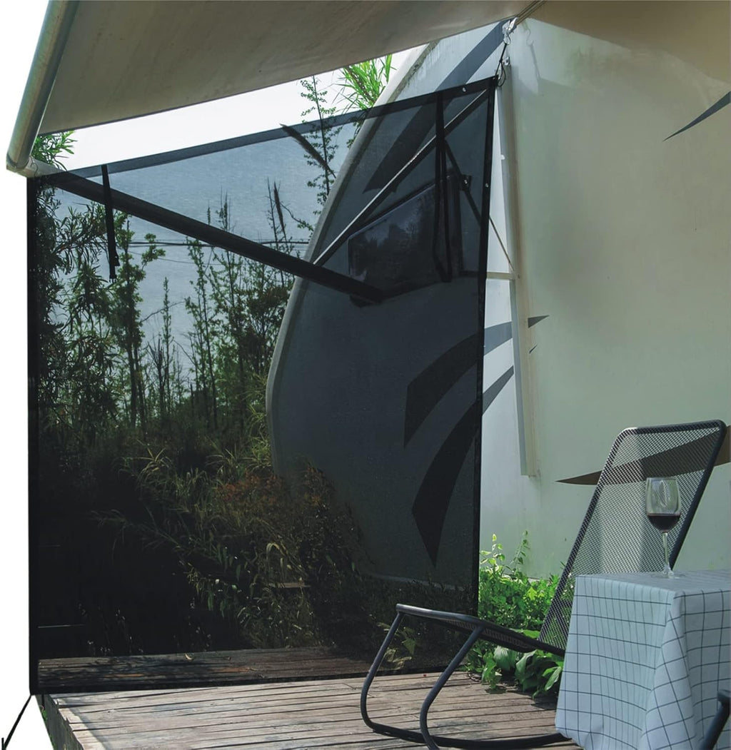 RV Awning Shade Screen with Zipper 8'X11'3'' O1715