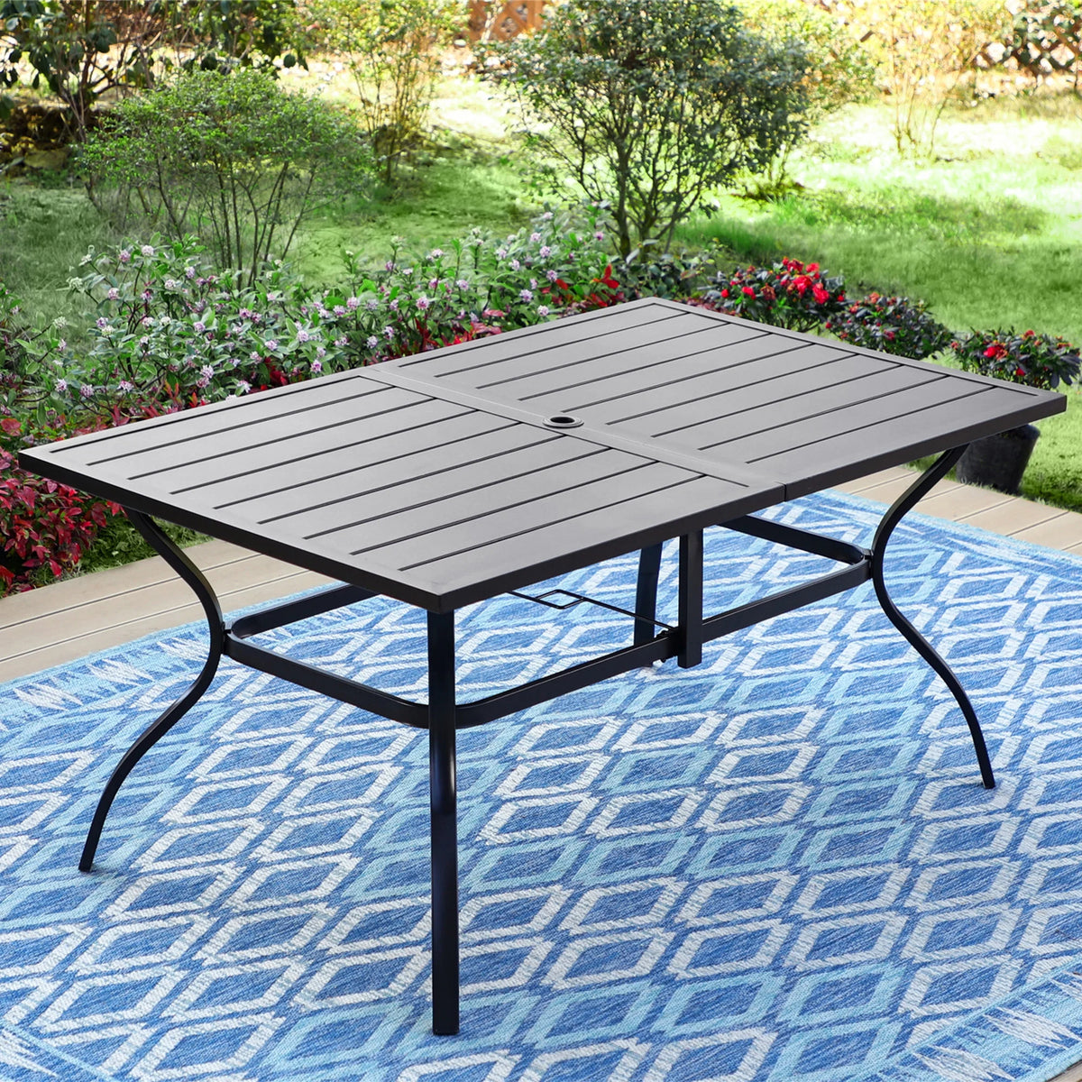 8-Piece Outdoor Patio Set with 13 ft Umbrella, 6 Wicker Cushioned Chairs & Rectangular Table S987694