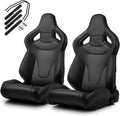 Black PVC Racing Seats with Slider R310026