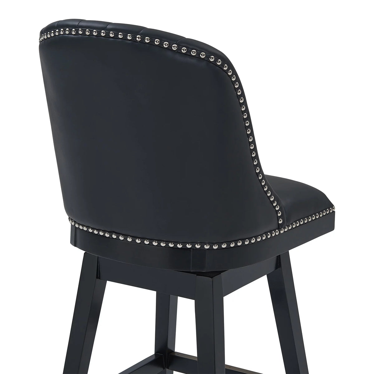 Black Faux Leather & Wood Swivel Counter Stool J81922
