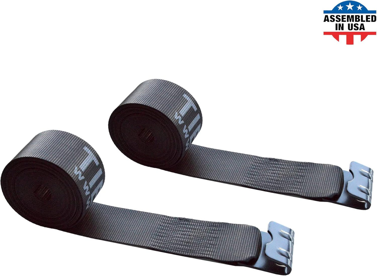 4 - Pack Yellow Heavy Duty Tie-Down Winch Strap with Flat Hooks W998693