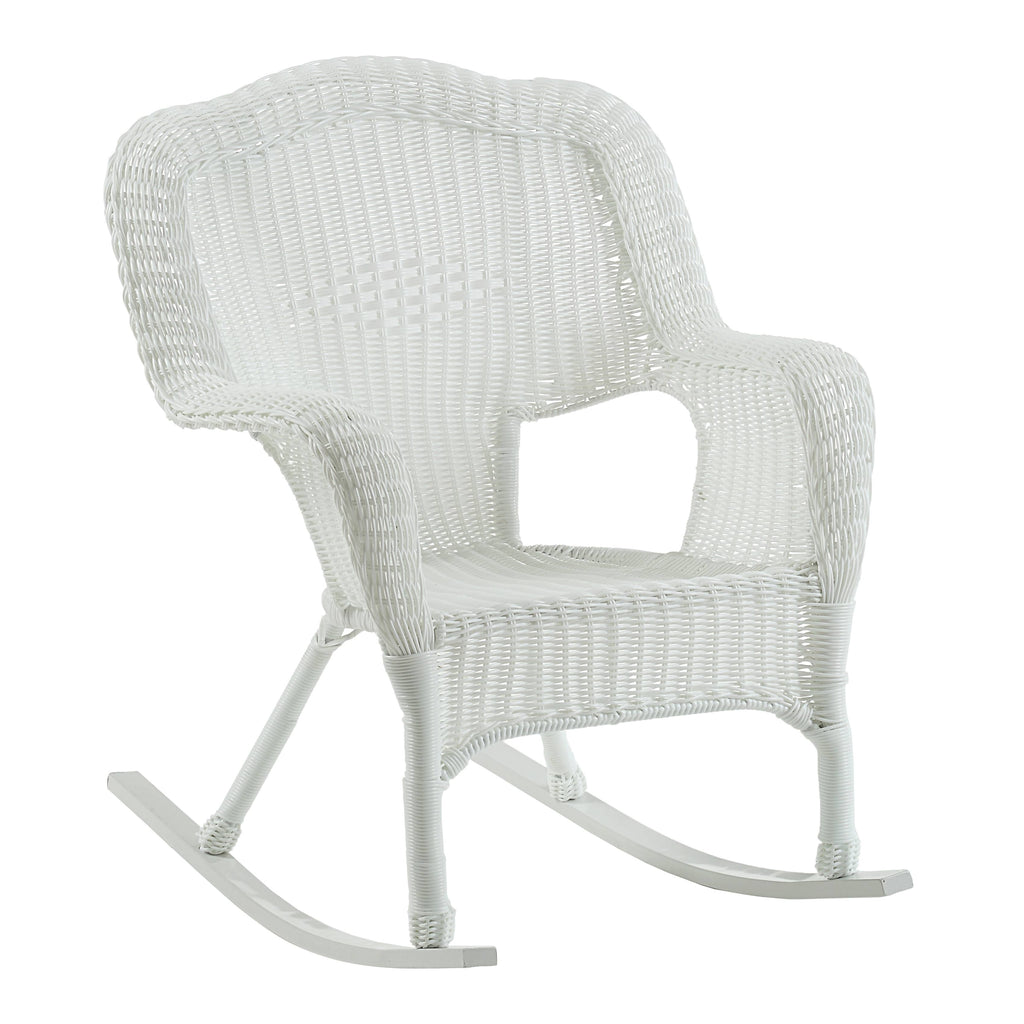 Weathered Grey Resin Wicker Porch Rocker Z255703