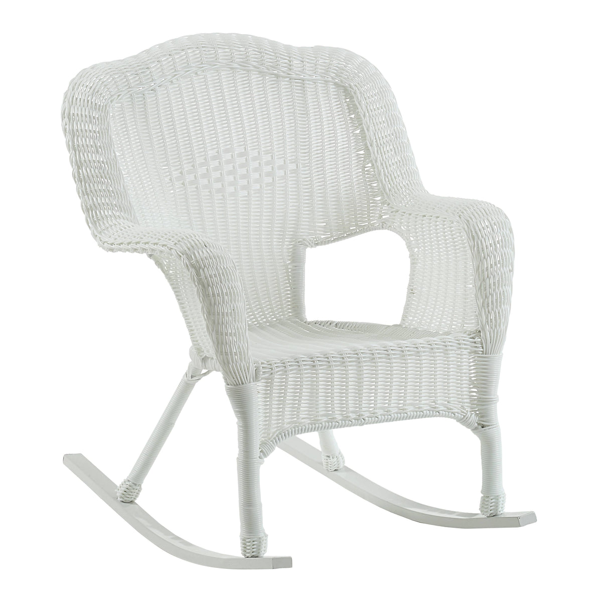 Weathered Grey Resin Wicker Porch Rocker Z255703