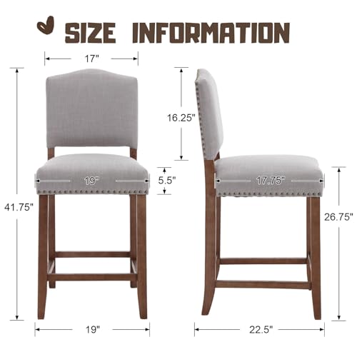 Faux Leather White 26 Inch Counter Height Bar Stools Set of 4 with Backs Z341488
