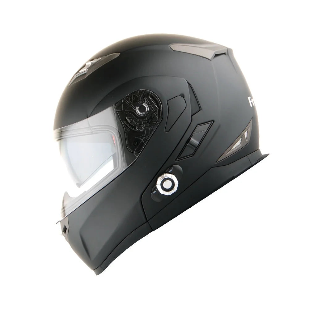 Matt Black Full Face Bluetooth Motorcycle Helmet T527