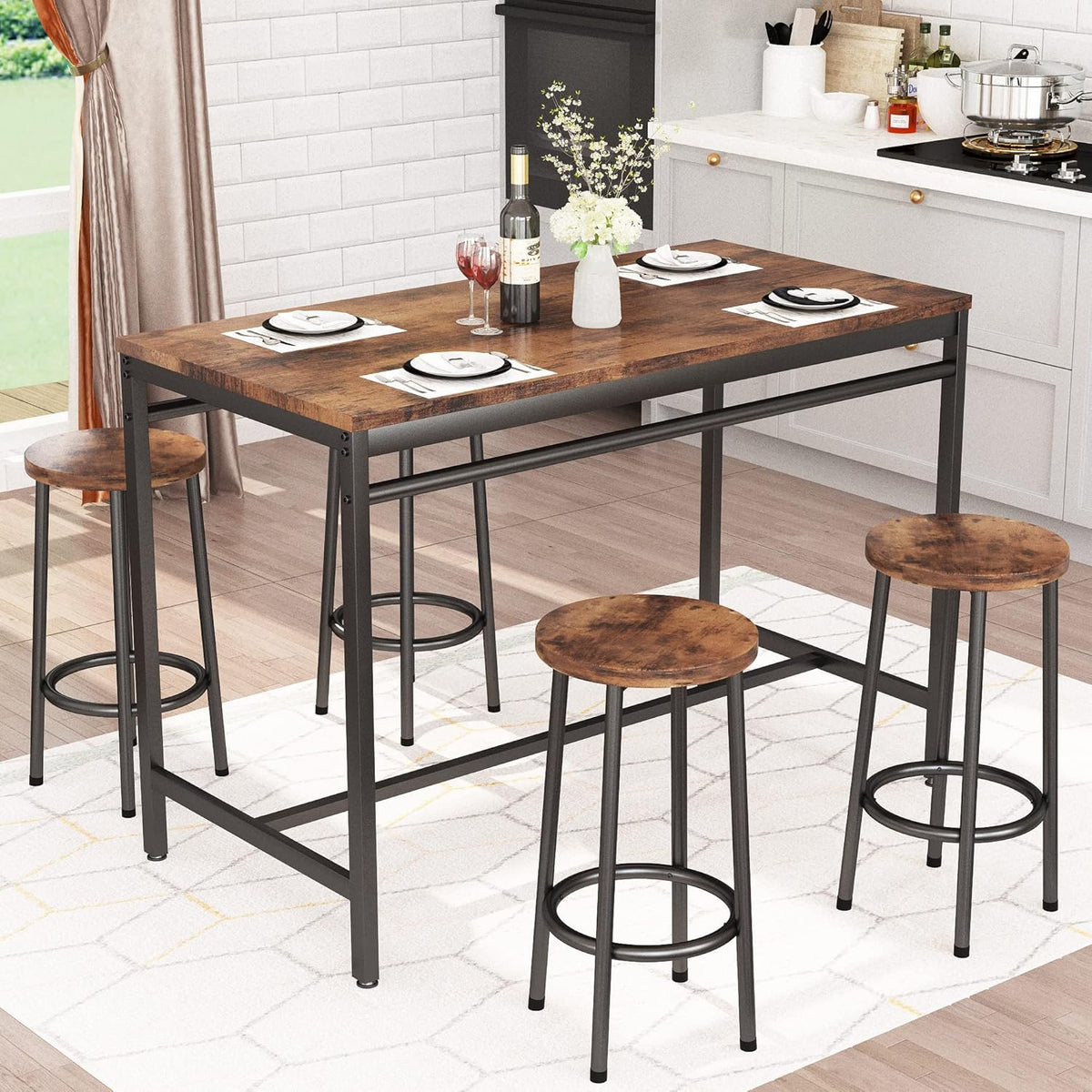 Bar Table and Chairs Set for 4 C7795