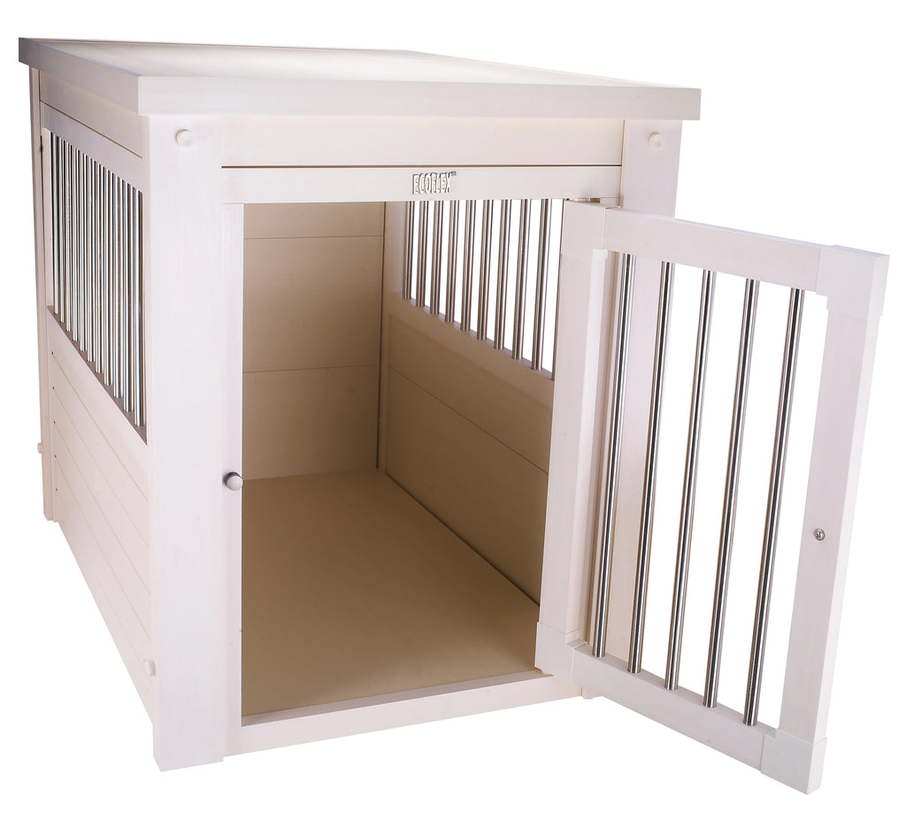 Antique White Medium Dog Crate End Table O281