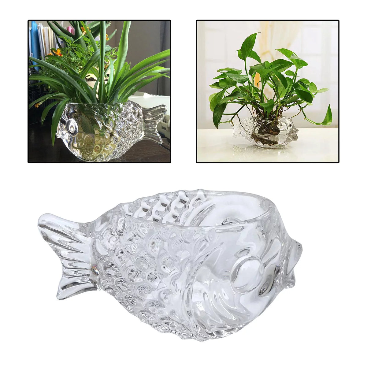Clear Fish Shaped Cocktail Glassware M267