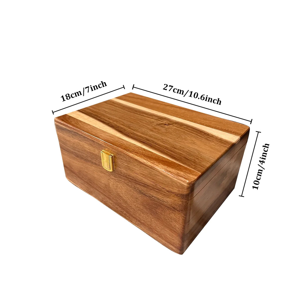 Acacia Wooden Storage Box with Hinged Lid Y978309
