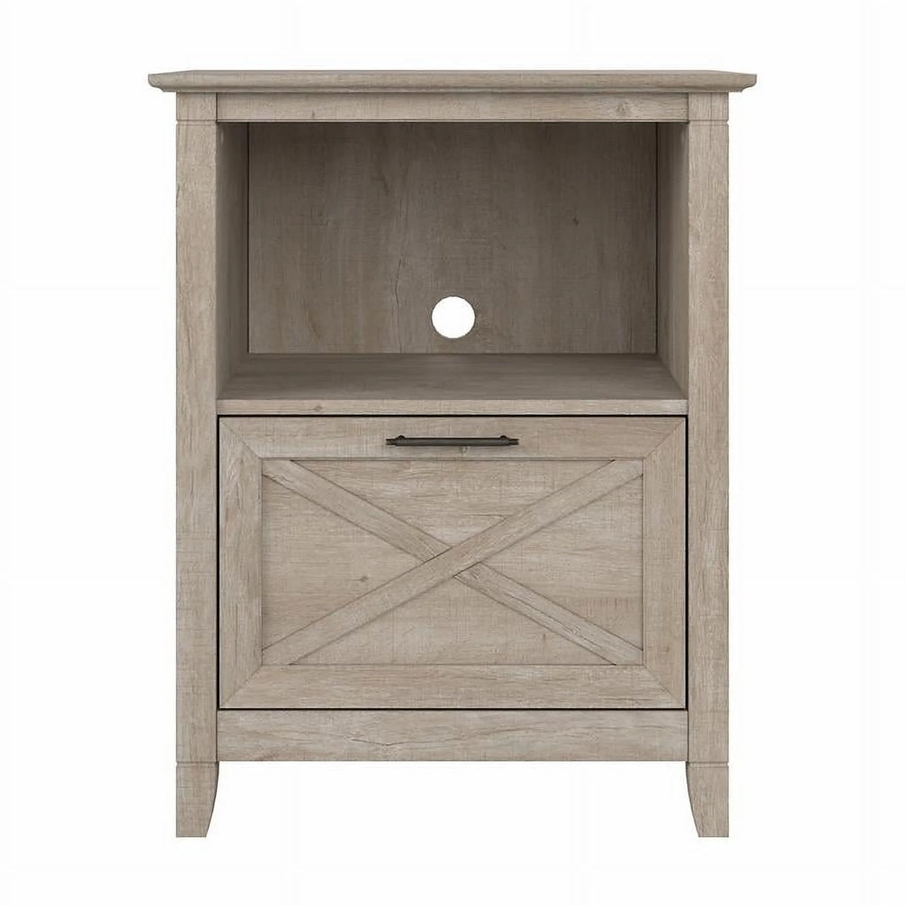 Washed Gray Lateral File Cabinet with Shelf Y22979