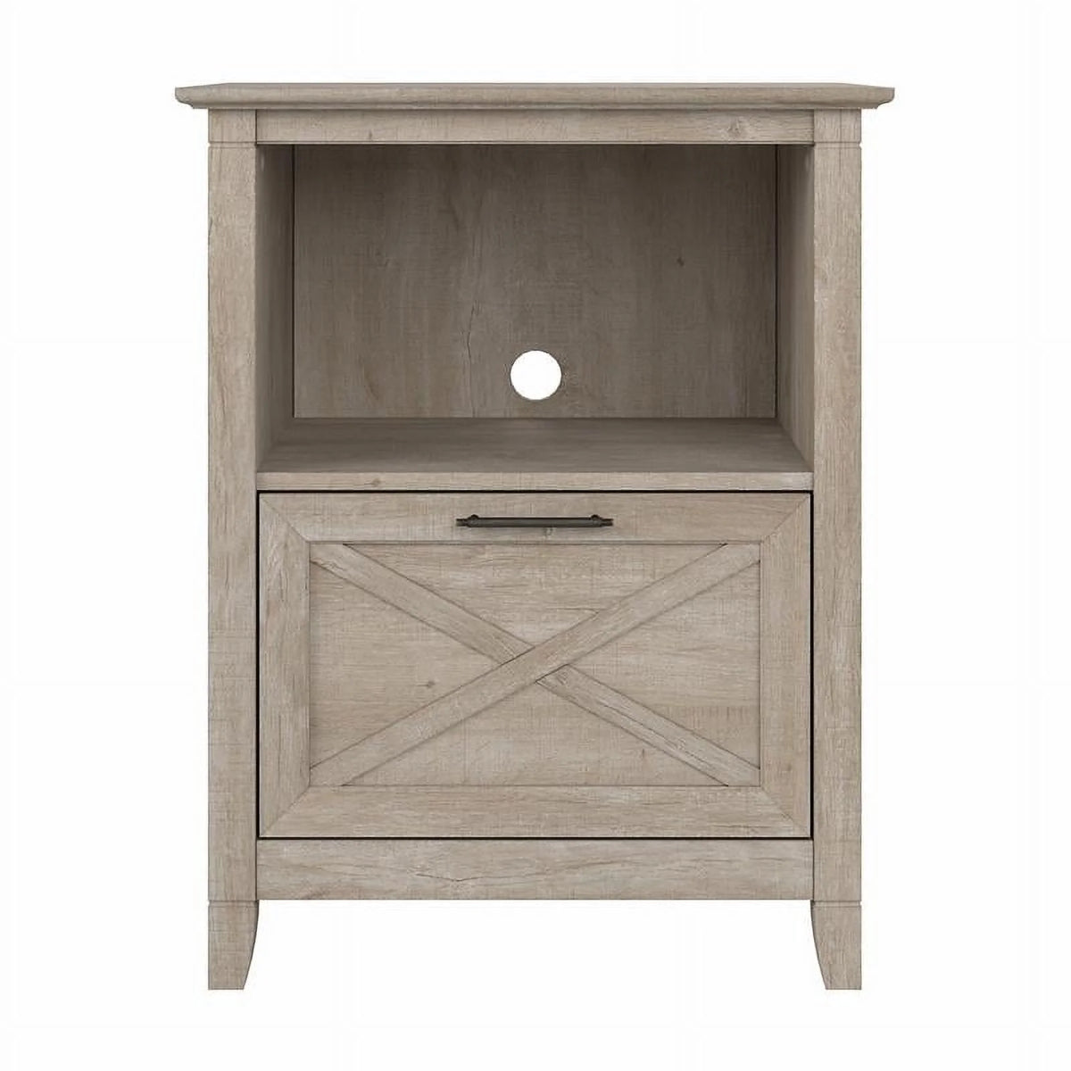 Washed Gray Lateral File Cabinet with Shelf Y22979