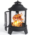 Black Pagoda 2 in 1 Fire Pit with Removable Grill O666603
