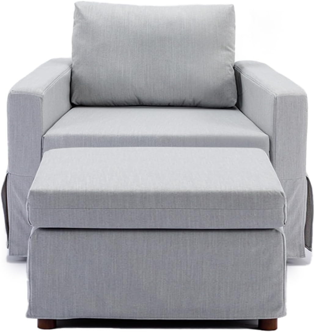 Light Grey Single Seat Module Sofa with 1 Ottoman M72813