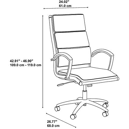 High Back Leather Executive Office Chair in Saddle Tan A2651
