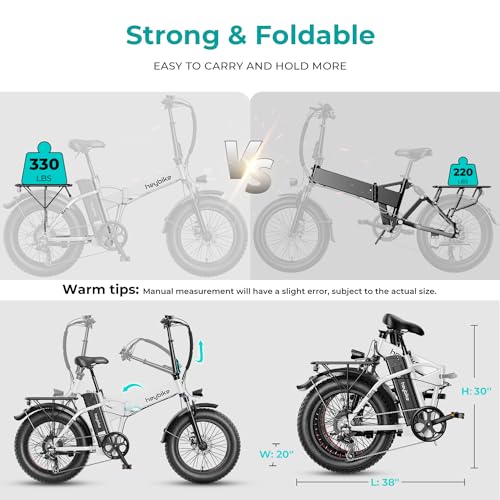 20" Electric Bike with 1000W Peak Motor, 624WH Removable Battery, Folding Fat Tire Bike Z194