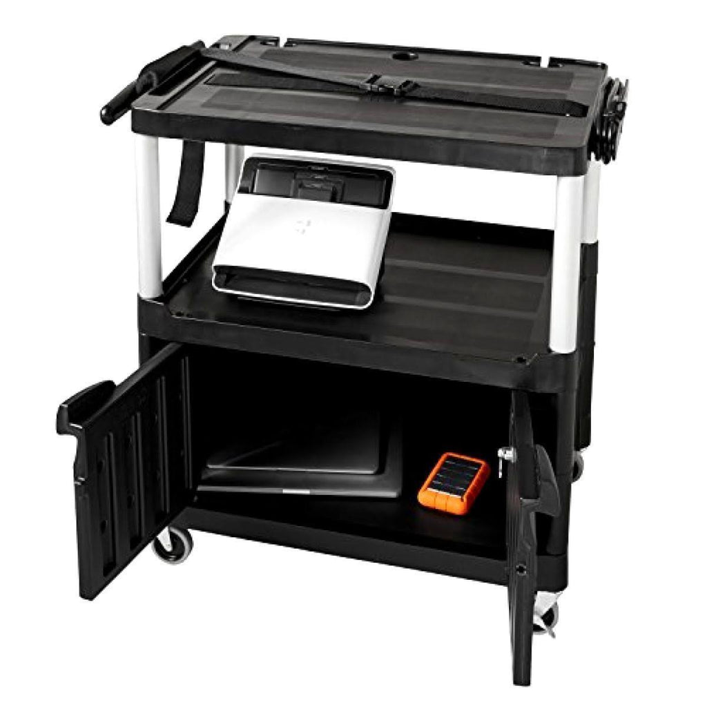 MediaMaster Three-Shelf AV Cart with Cabinet W477920