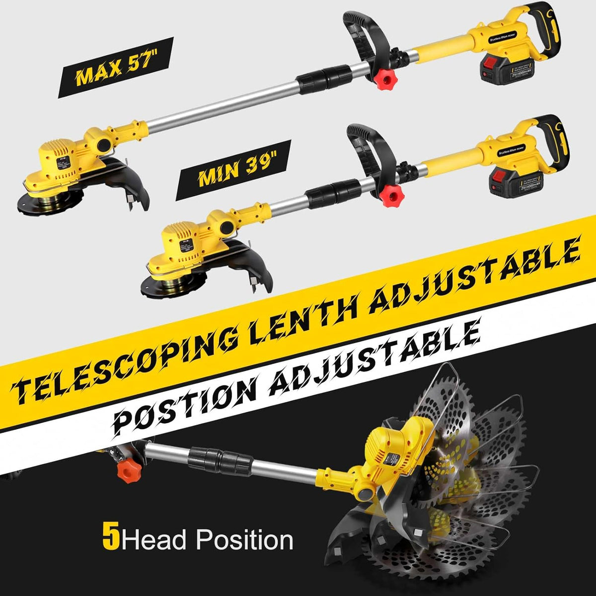 21V Cordless Weed Eater with 2 x 4.0Ah Batteries D264266