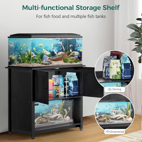 Fish Tank Stand with Cabinet, Metal, 1000LBS P150637