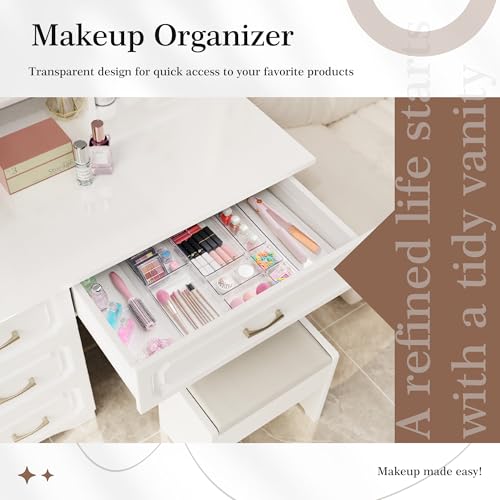 10 Pack Clear Plastic Drawer Organizer Set L8202
