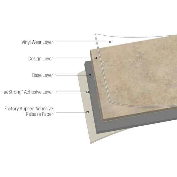 Black and White 2 MIL x 12 in. W x 12 in. L Peel and Stick Water Resistant Vinyl Tile Flooring X22167