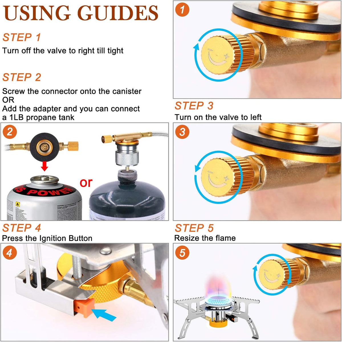3700W Portable Camping Gas Stove with Piezo Ignition and Carrying Case P887537