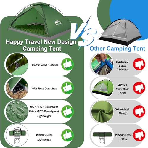 Lightweight Waterproof Dome Tent for 1-2 Person D550