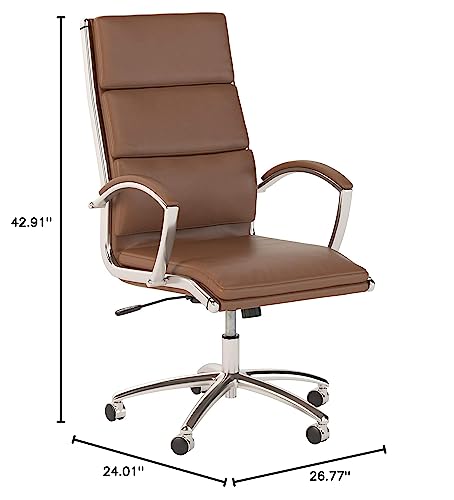 High Back Leather Executive Office Chair in Saddle Tan A2651