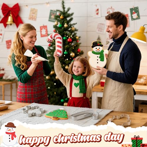 6 Pcs Large Stainless Steel Christmas Cookie Cutters D62570