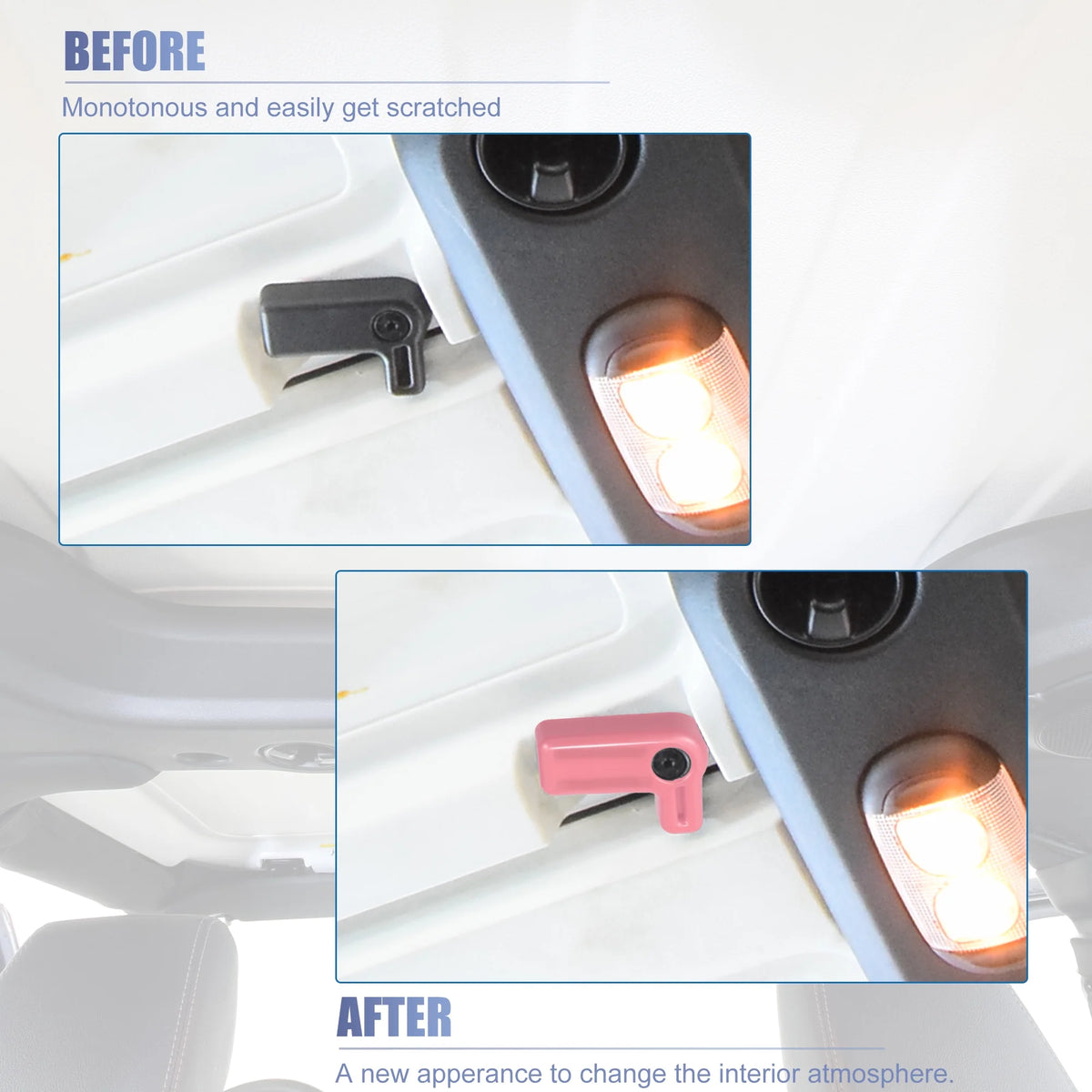 4pcs Hardtop Roof Removal Switch Handle Cover Pink U6338