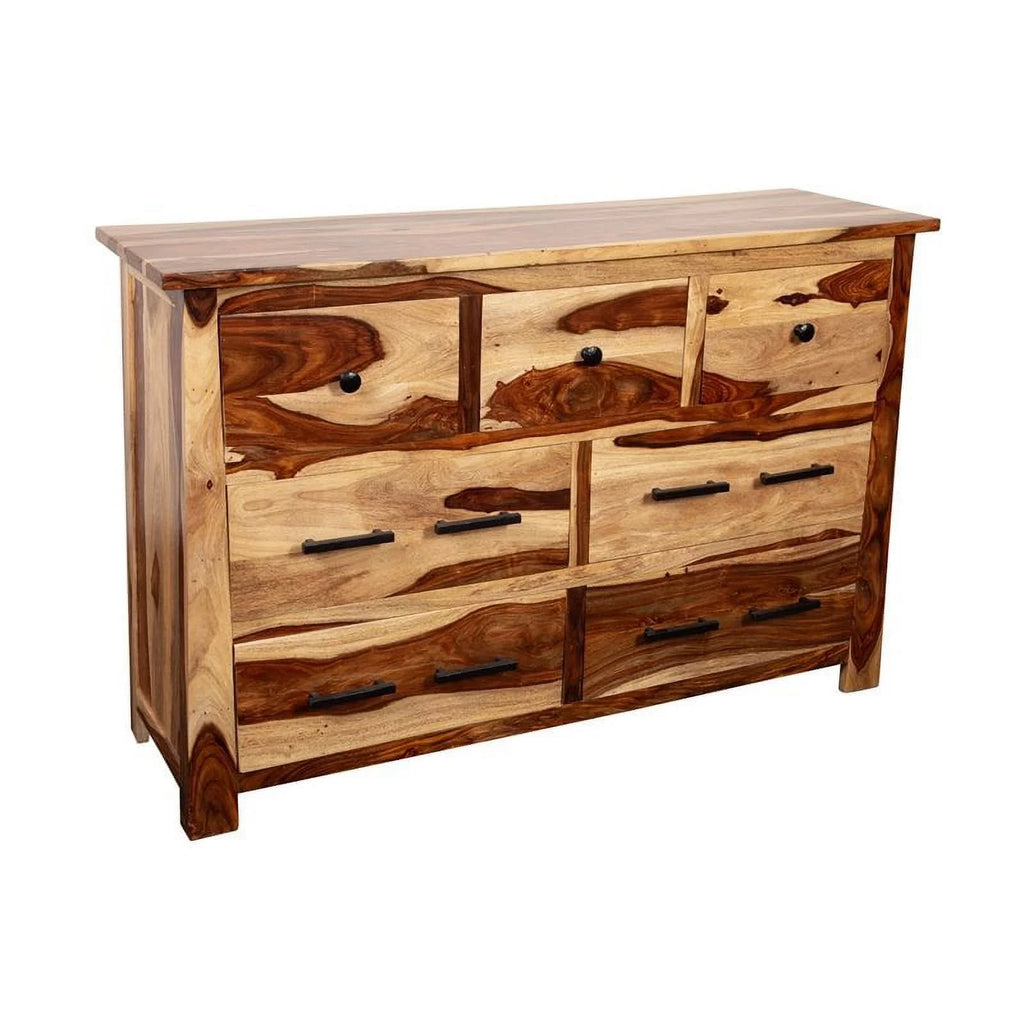 Solid Sheesham Wood 7 Drawer Dresser J105