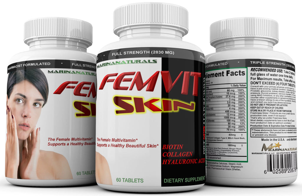 Female Multivitamin with Collagen, Hyaluronic Acid & Pomegranate Extract, 60 Tablets E4602