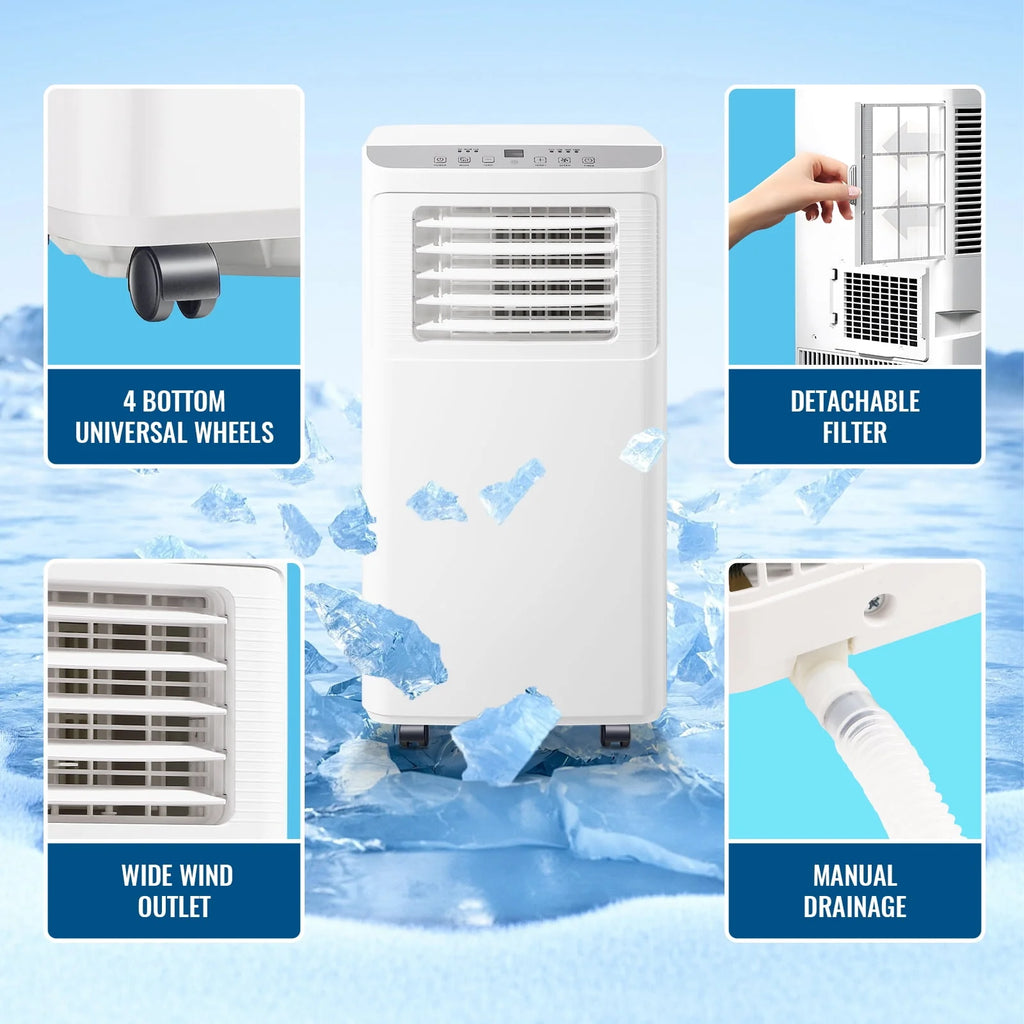 8000 BTU Portable Air Conditioner with Remote Control, White E132