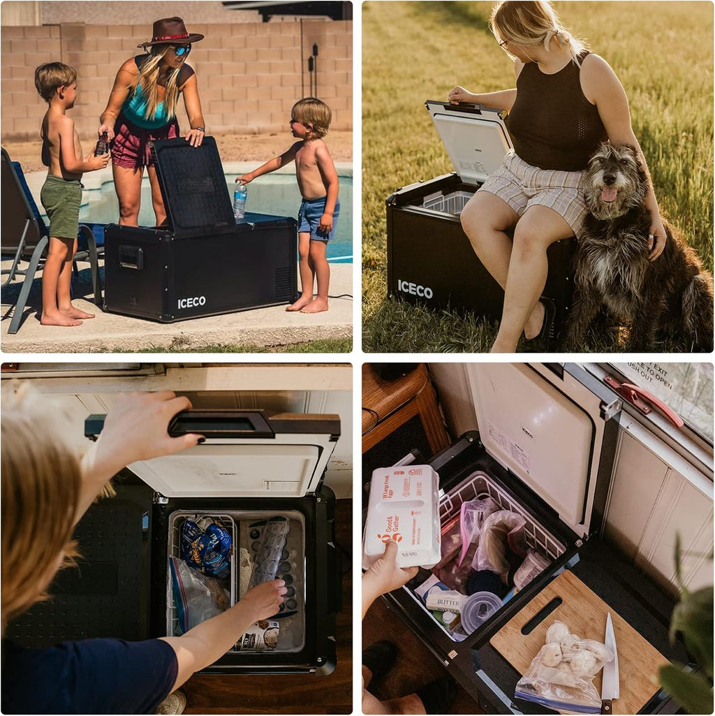 Portable Refrigerator, 75L Dual Zone Steel Compact Refrigerator C45727