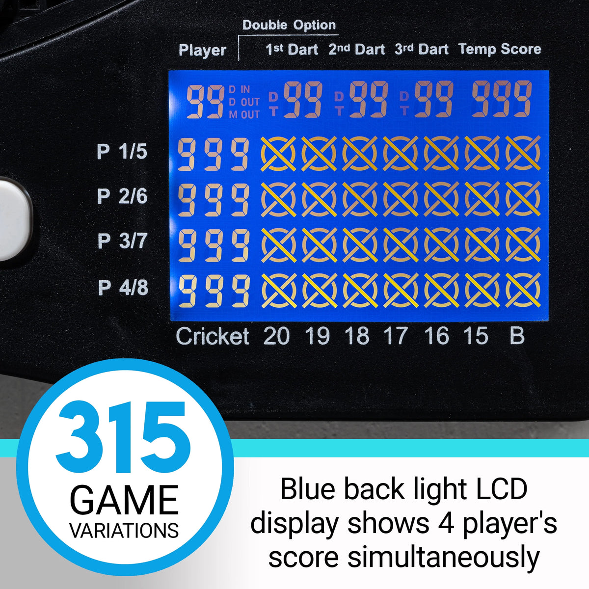 Light Up Electronic Soft Tip Dart Board Set with Digital Scoreboard C91166