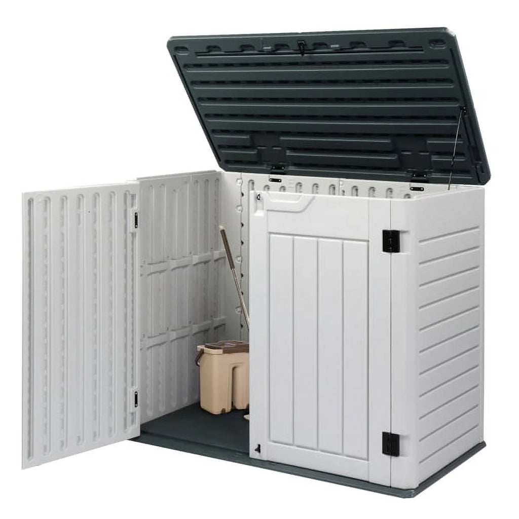 260 Gallon Waterproof Lockable Off-White Outdoor Storage Deck Box L952241