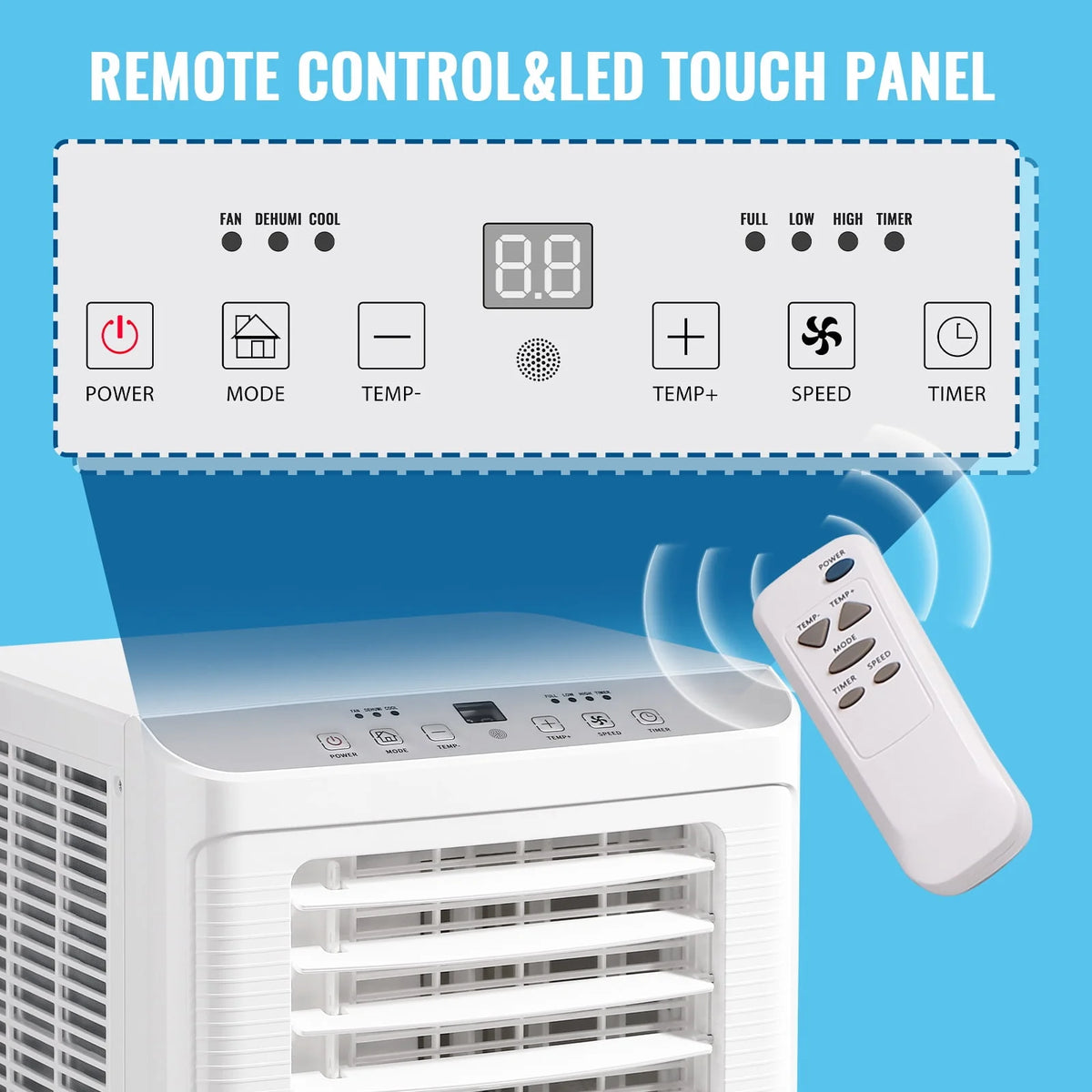 8000 BTU Portable Air Conditioner with Remote Control, White E132