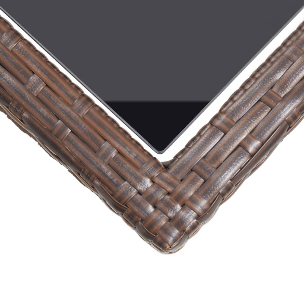 Anthracite Poly Rattan and Solid Acacia Wood Garden Table M16120