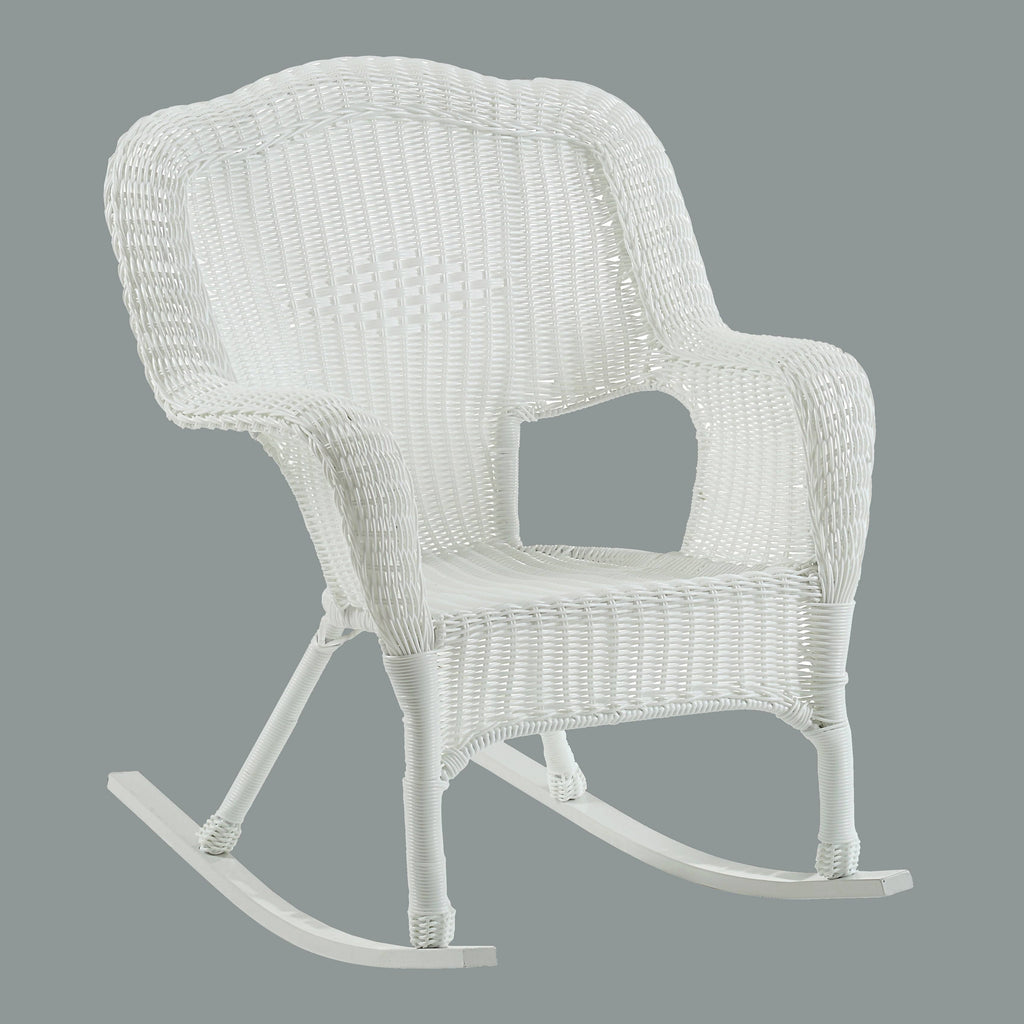 Weathered Grey Resin Wicker Porch Rocker Z255703