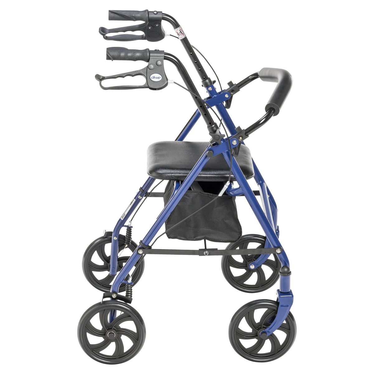 Blue Four Wheel Rollator Rolling Walker with Fold Up Removable Back Support U2078
