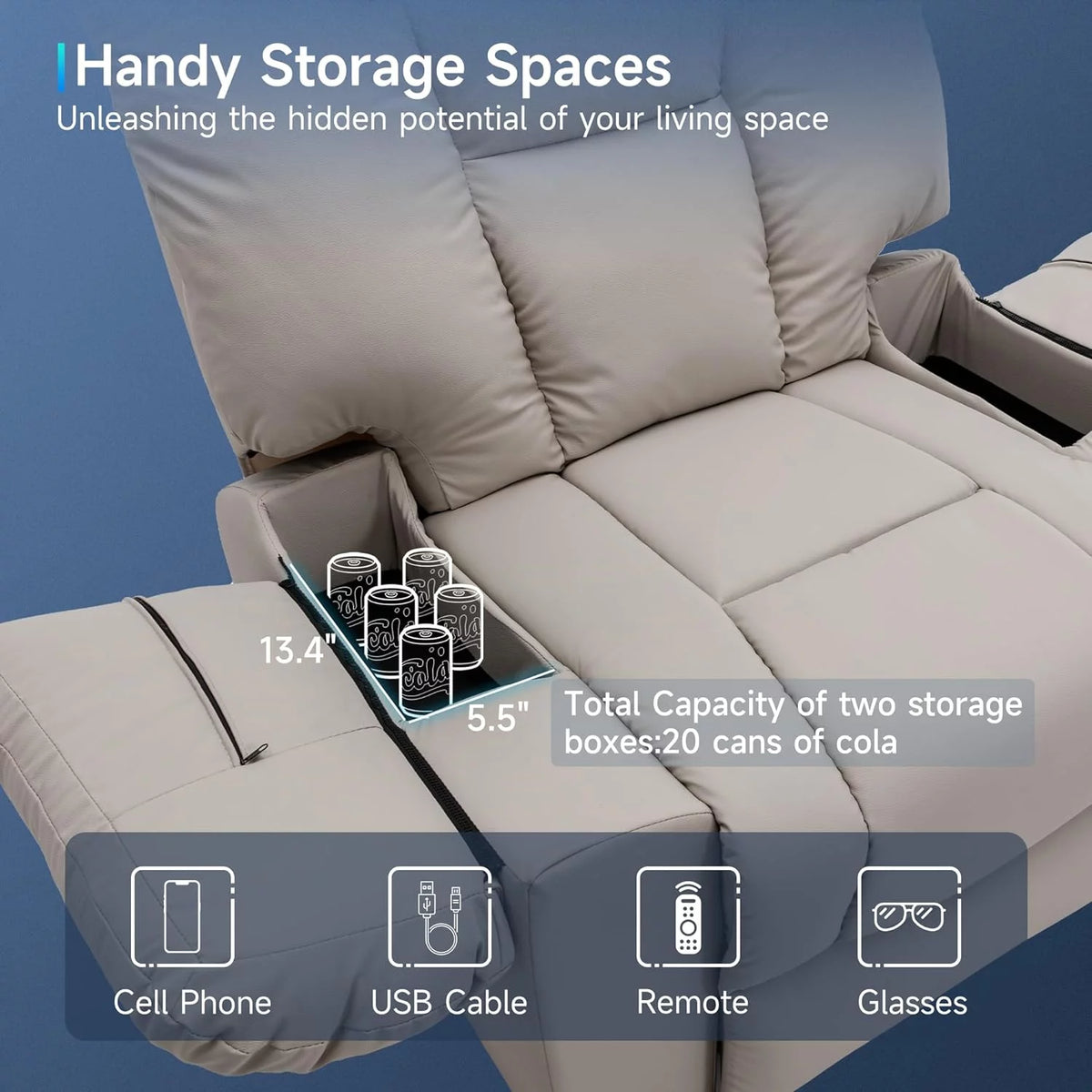 Oversized Creamy White Leather Recliner Chair T6205