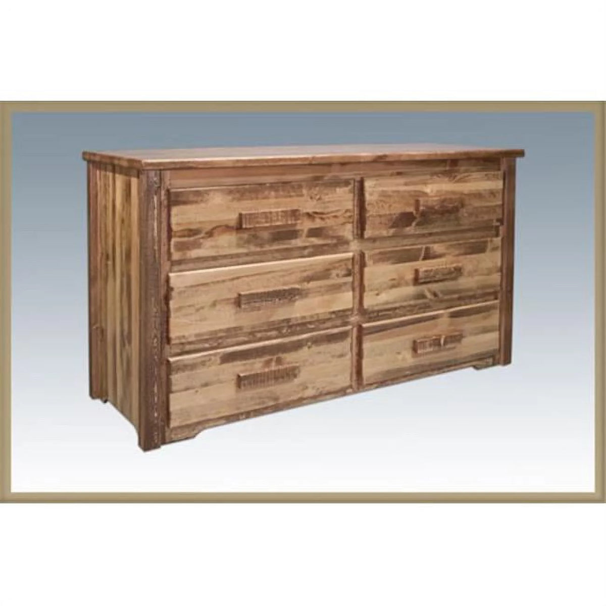 6 Drawer Stained and Lacquered Dresser F262