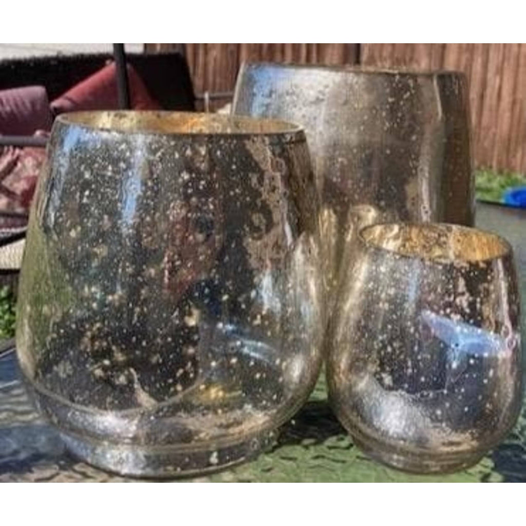 Silver Mercury Glass Candle Holders S1341