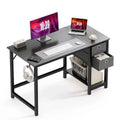 Black 47IN Writing Desk with 2-Tier Drawers L559